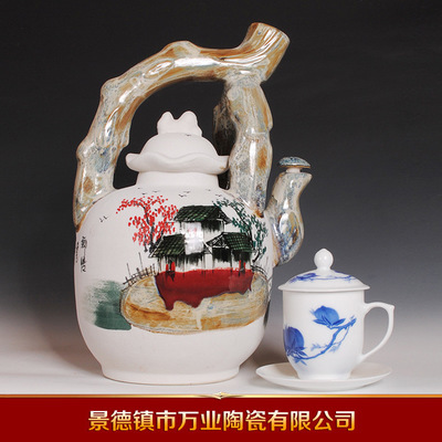 【【萬業陶瓷】大量供應顏色釉 古典優質陶酒瓶 大量供應】價格,廠家,圖片,陶瓷工藝品,景德鎮市萬業陶瓷-